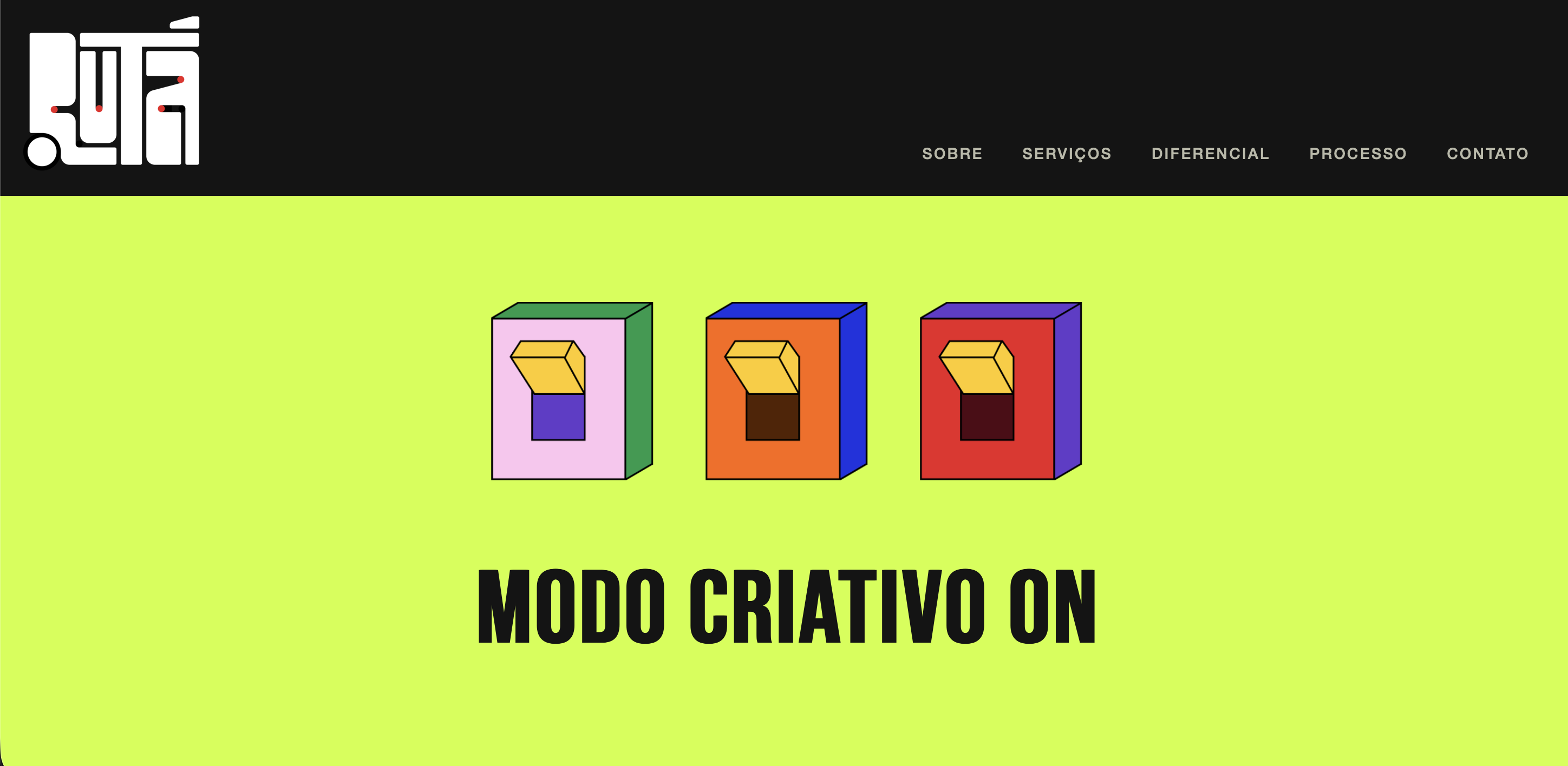 Site da RUTÁ, produtora audiovisual